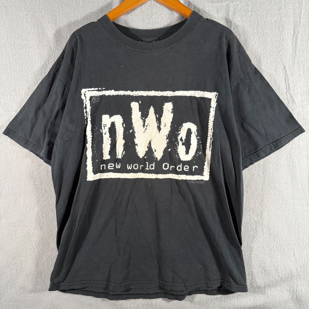 Vintage 1998 nWo New World Order WCW Wrestling T-Shirt Black XL 90s Retro Tee